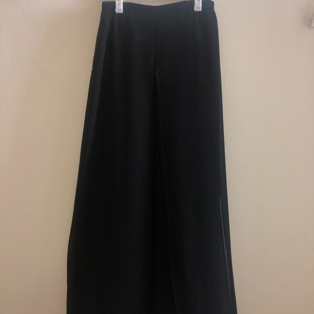 Fantazia Black Flowy Maxi Skirt
